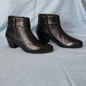 Josef Seibel Women's Block Heel, Side Zip, Leather Ankle Boot, Black Size 6B